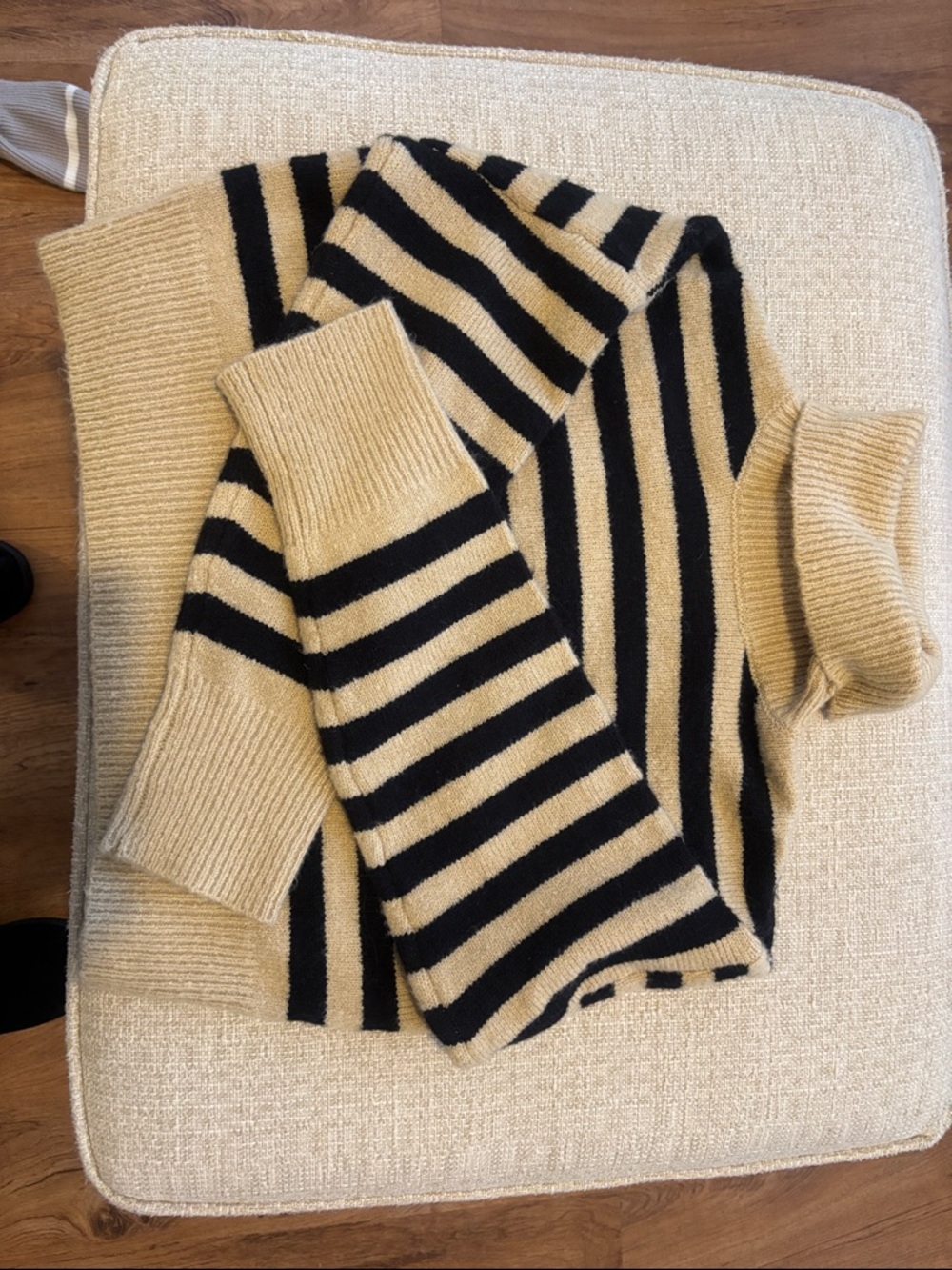 Double Zero Black & Tan Striped Turtleneck Sweater